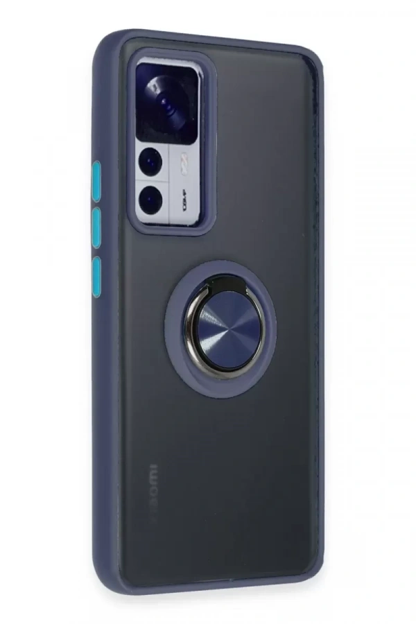 Xiaomi Mi 12T Pro Kılıf Montreal Yüzüklü Silikon Kapak - Lacivert