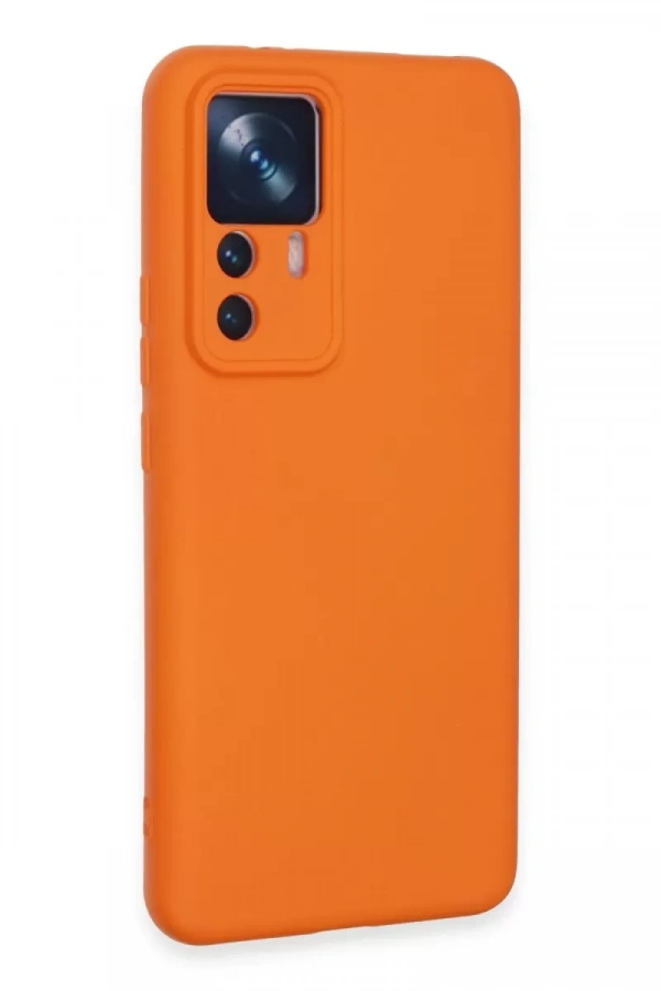Xiaomi Mi 12T Pro Kılıf Nano içi Kadife Silikon - Turuncu
