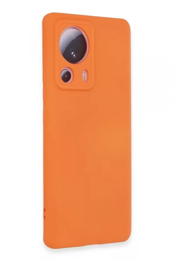 Xiaomi Mi 13 Lite Kılıf Nano içi Kadife Silikon - Turuncu