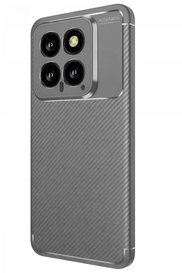 Xiaomi Mi 14T Kılıf Auto Focus Karbon Kapak - Gri
