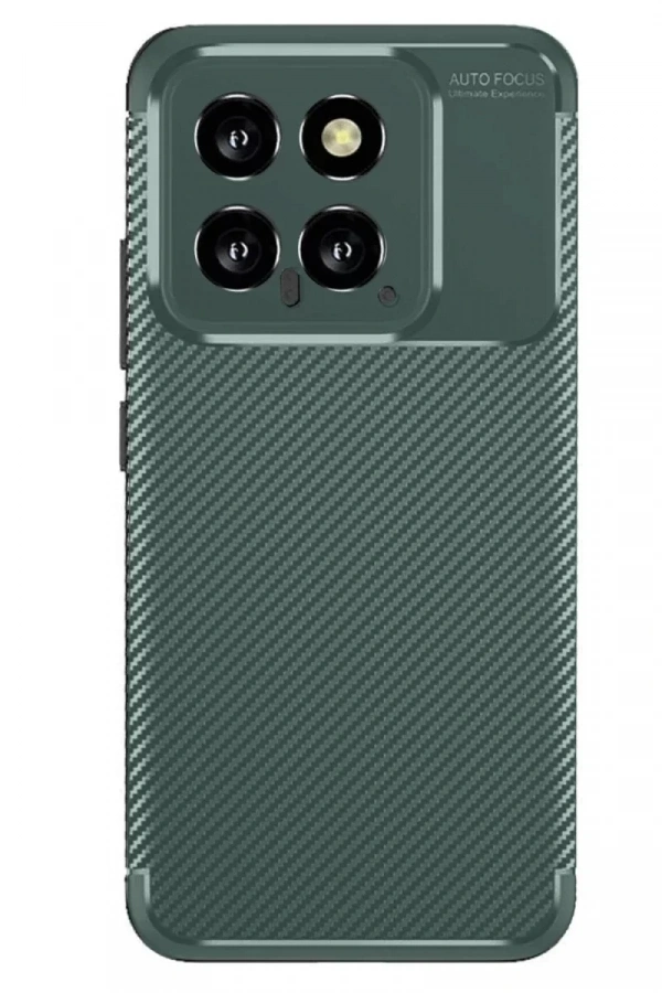 Xiaomi Mi 14T Kılıf Auto Focus Karbon Kapak - Koyu Yeşil