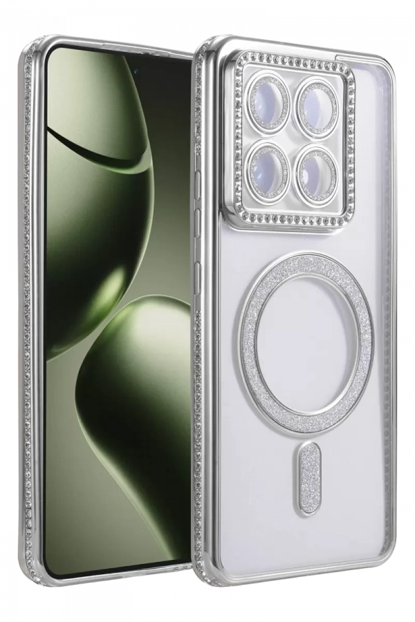 Xiaomi Mi 14T Pro Joke Simli Magneticsafe Kılıf - Gümüş