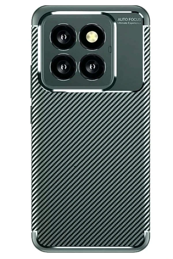 Xiaomi Mi 14T Pro Kılıf Auto Focus Karbon Kapak - Koyu Yeşil
