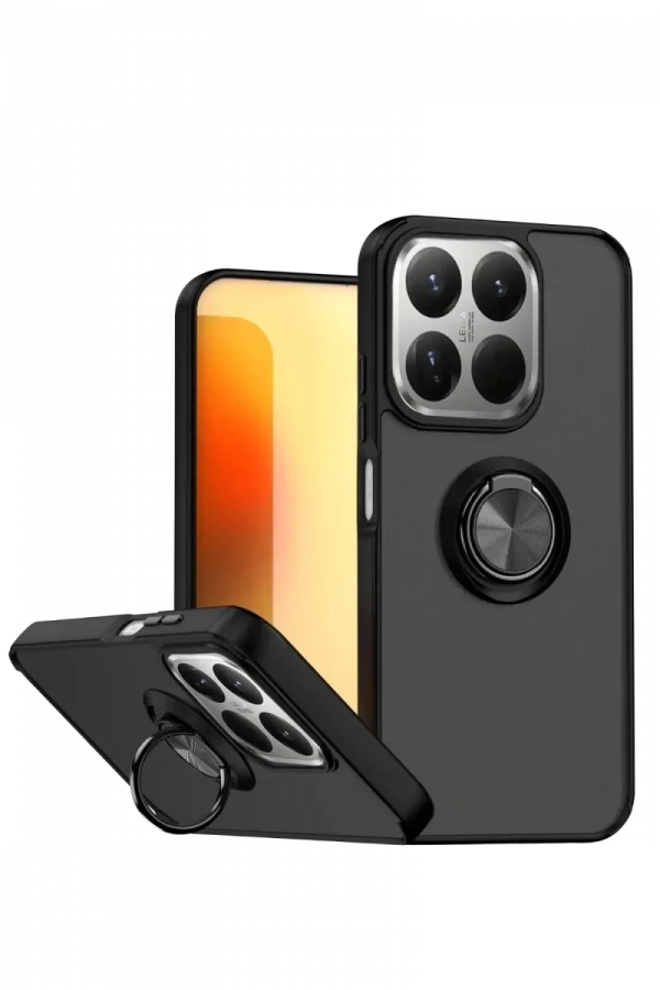 Xiaomi Mi 15T Montreal Yüzüklü Silikon Kapak - Siyah