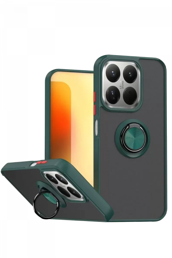 Xiaomi Mi 15T Montreal Yüzüklü Silikon Kapak - Yeşil