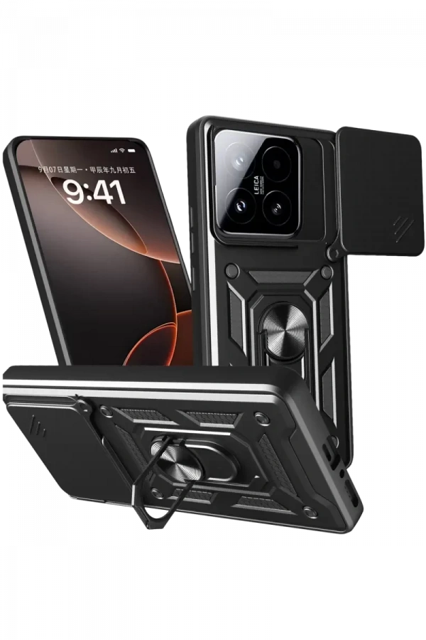 Xiaomi Mi 15T Pars Lens Yüzüklü Silikon - Siyah