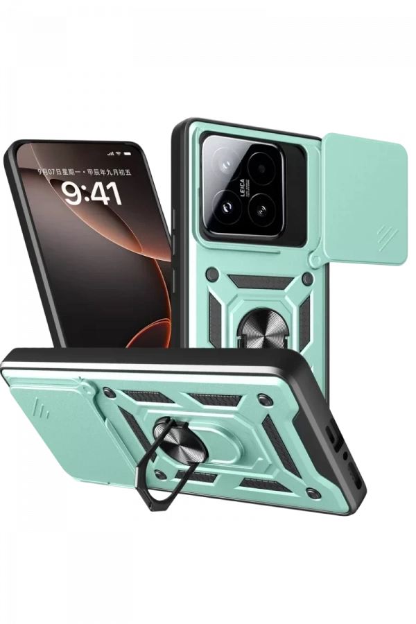 Xiaomi Mi 15T Pars Lens Yüzüklü Silikon - Yeşil
