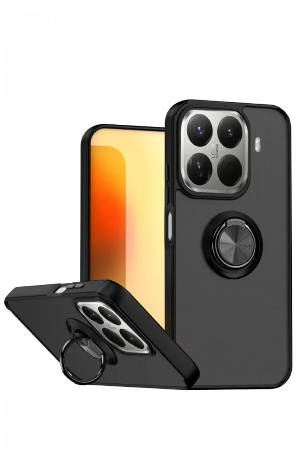 Xiaomi Mi 15T Pro Montreal Yüzüklü Silikon Kapak - Siyah