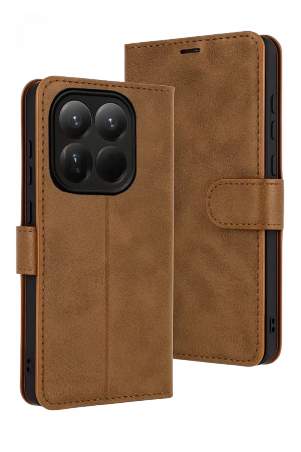 Xiaomi Mi 15T Trend S Plus Kapaklı Kılıf - Taba