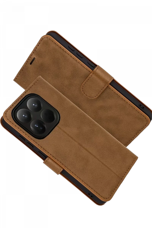 Xiaomi Mi 15T Trend S Plus Kapaklı Kılıf - Taba