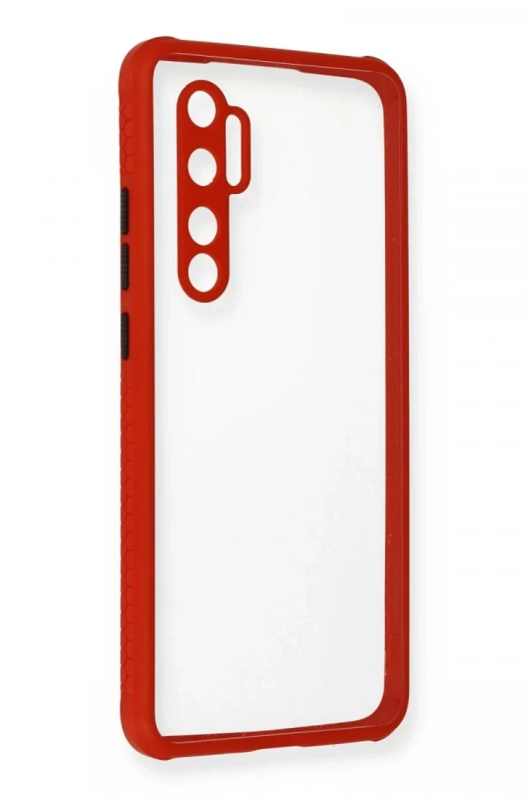 Xiaomi Mi Note 10 Lite Kılıf Miami Şeffaf Silikon - Kırmızı