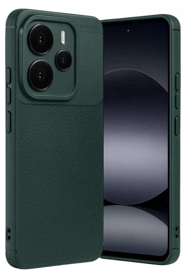 Xiaomi Note 14 5G Auto Focus Karbon Kapak - Koyu Yeşil