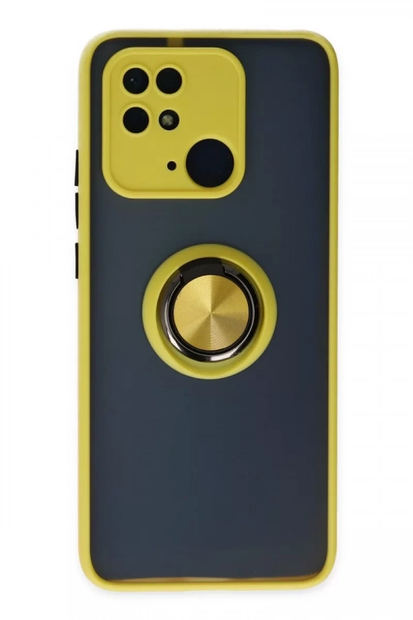 Xiaomi Poco C40 Kılıf Montreal Yüzüklü Silikon Kapak - Sarı