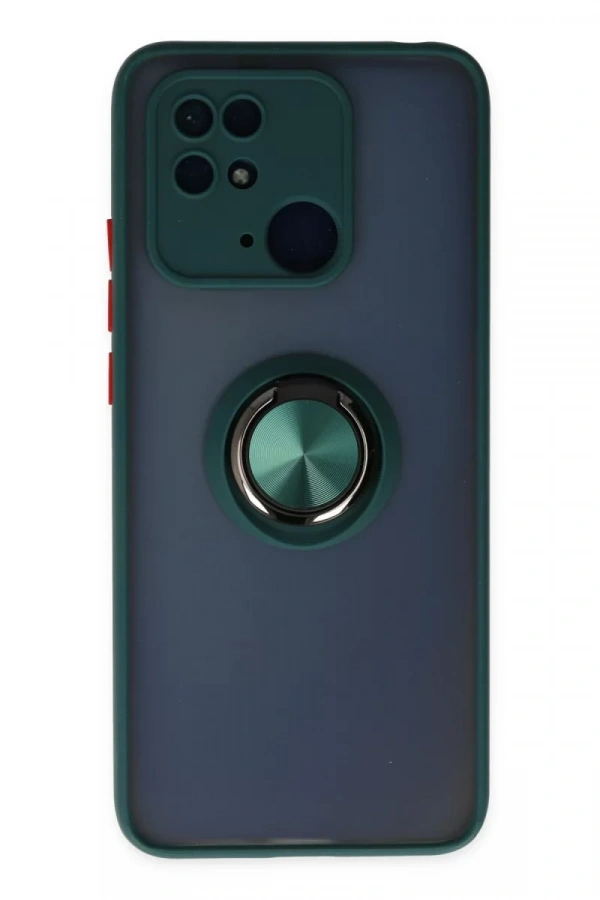 Xiaomi Poco C40 Kılıf Montreal Yüzüklü Silikon Kapak - Yeşil