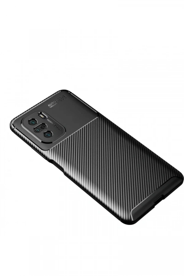 Xiaomi Poco F3 Kılıf Auto Focus Karbon Kapak - Siyah