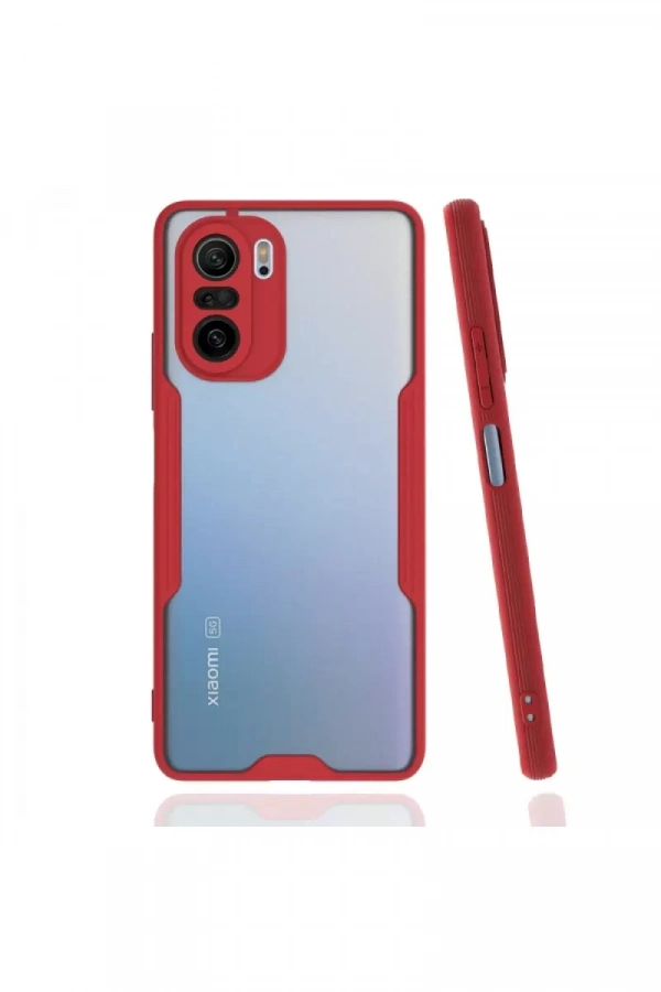 Xiaomi Poco F3 Kılıf Platin Silikon - Kırmızı
