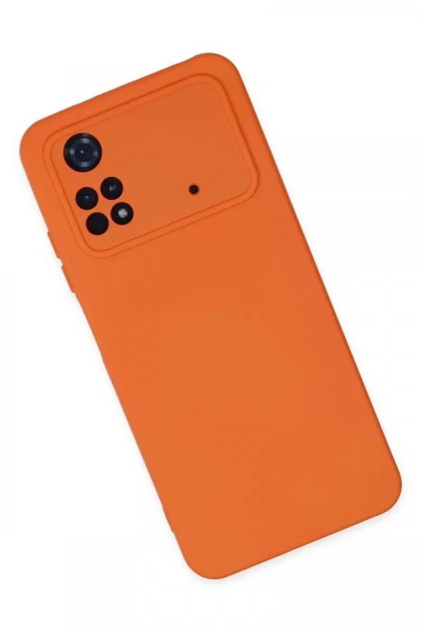 Xiaomi Poco M4 Pro 4G Kılıf Nano içi Kadife Silikon - Turuncu