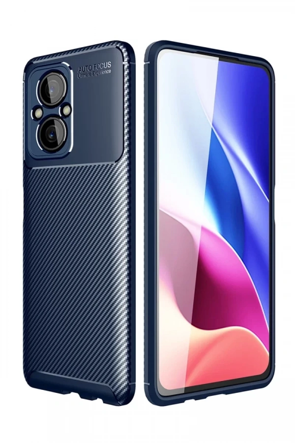 Xiaomi Poco M5 Kılıf Auto Focus Karbon Kapak - Lacivert