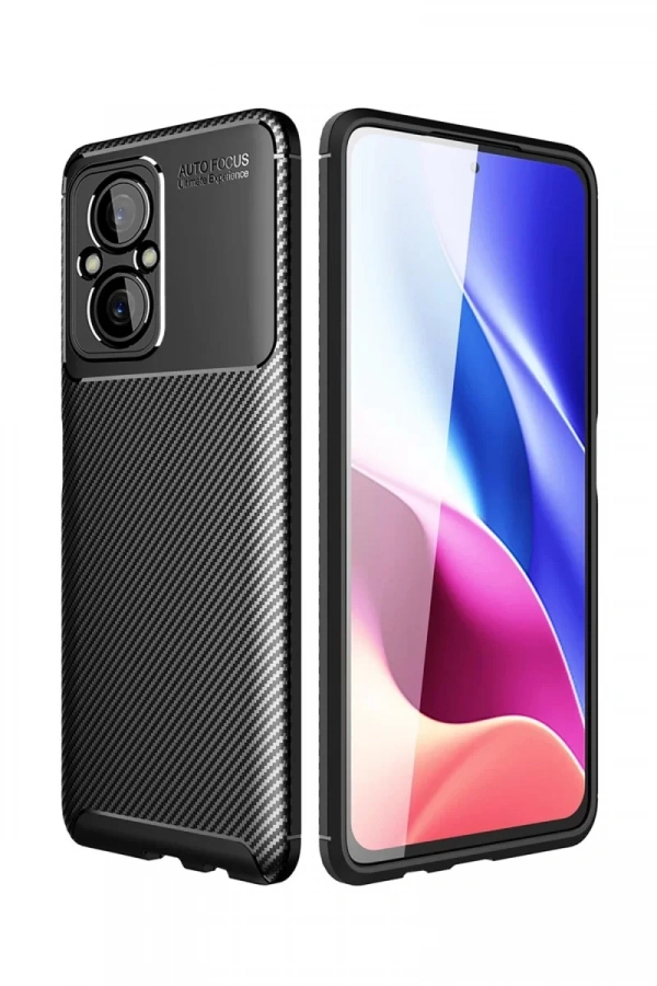 Xiaomi Poco M5 Kılıf Auto Focus Karbon Kapak - Siyah