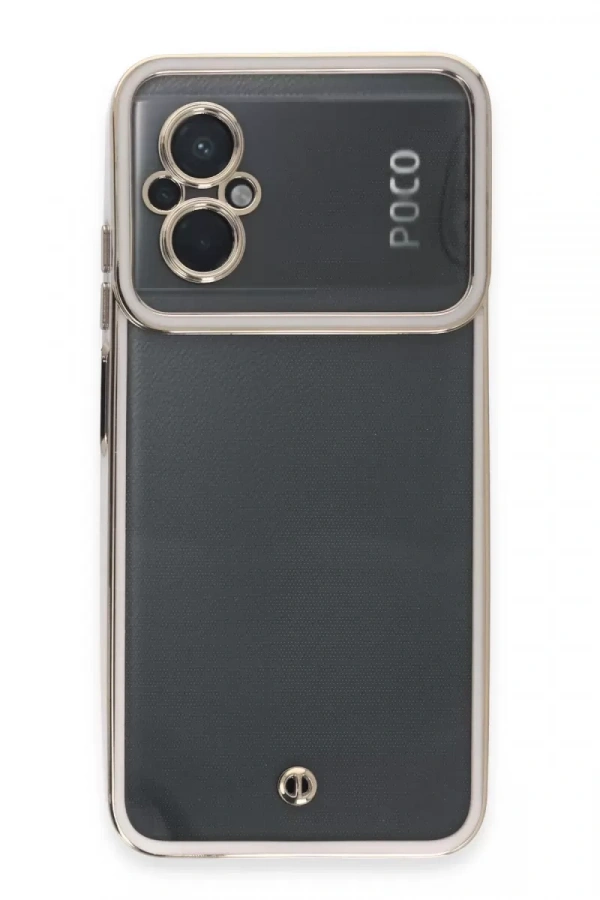 Xiaomi Poco M5 Kılıf Liva Lens Silikon - Beyaz