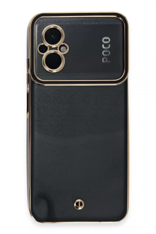 Xiaomi Poco M5 Kılıf Liva Lens Silikon - Siyah