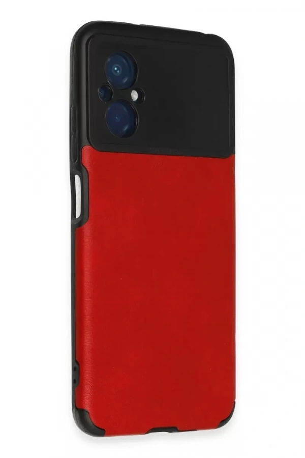 Xiaomi Poco M5 Kılıf Loop Deri Silikon - Kırmızı