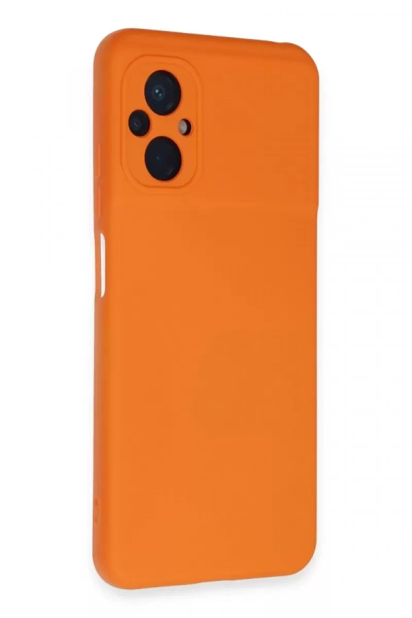 Xiaomi Poco M5 Kılıf Nano içi Kadife Silikon - Turuncu