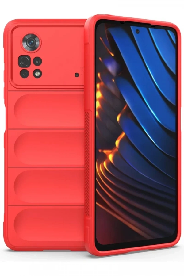 Xiaomi Poco X4 Pro 5G Kılıf Optimum Silikon - Kırmızı