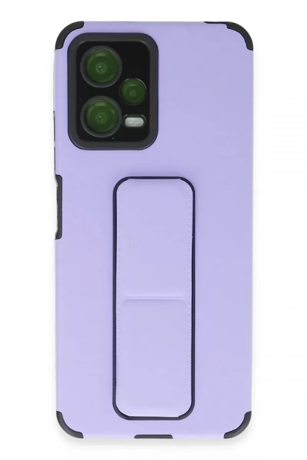 Xiaomi Poco X5 5G Kılıf Mega Standlı Silikon - Lila