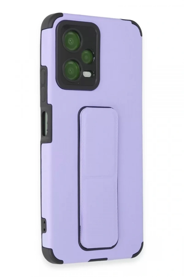 Xiaomi Poco X5 5G Kılıf Mega Standlı Silikon - Lila
