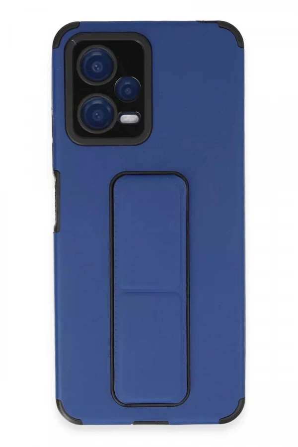 Xiaomi Poco X5 5G Kılıf Mega Standlı Silikon - Mavi