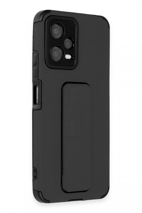 Xiaomi Poco X5 5G Kılıf Mega Standlı Silikon - Siyah