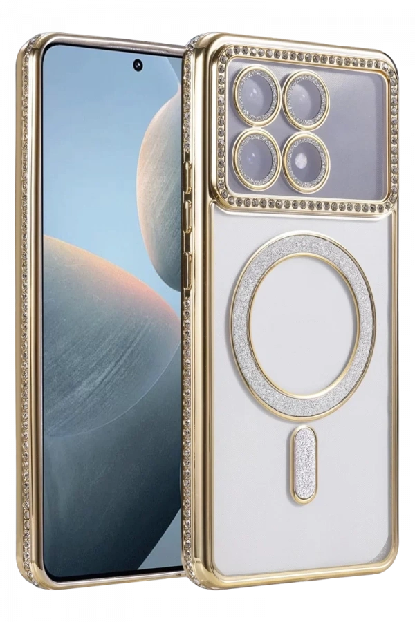 Xiaomi Poco X6 Pro Joke Simli Magneticsafe Kılıf - Gold