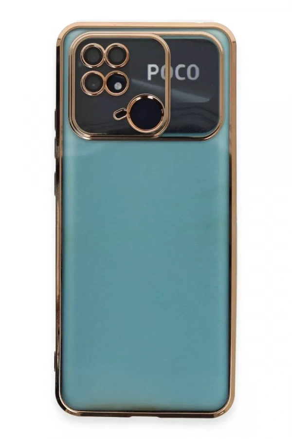 Xiaomi Redmi 10C Kılıf Lensli Silikon - Gold