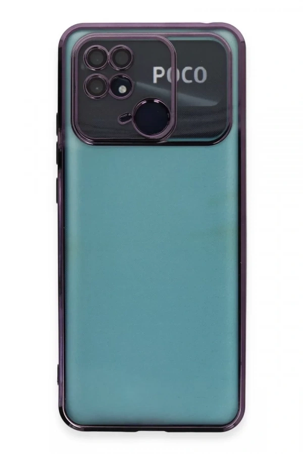 Xiaomi Redmi 10C Kılıf Lensli Silikon - Mor
