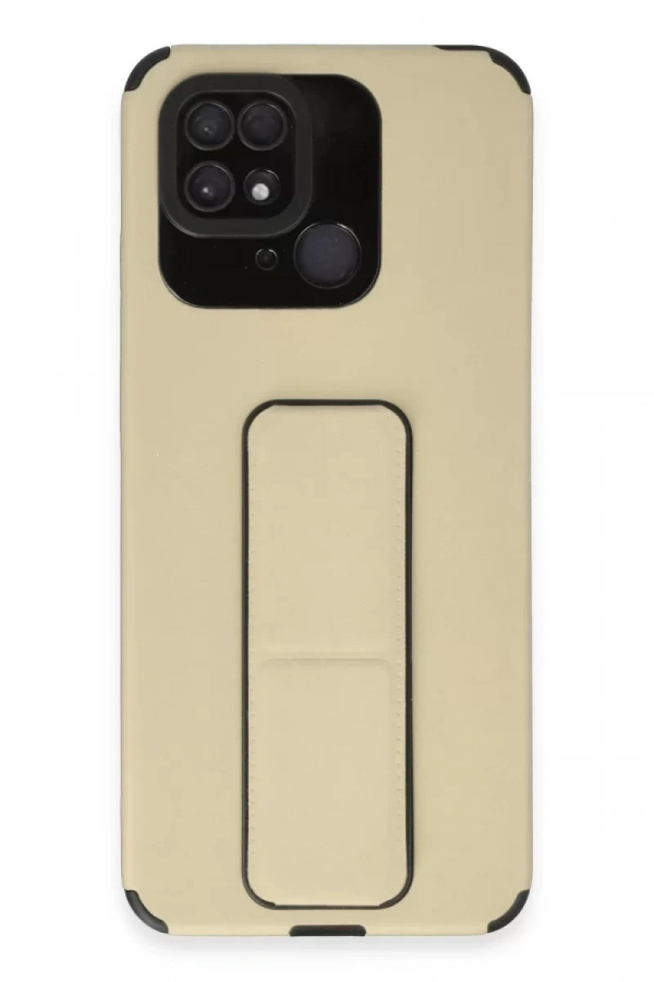 Xiaomi Redmi 10C Kılıf Mega Standlı Silikon - Gold
