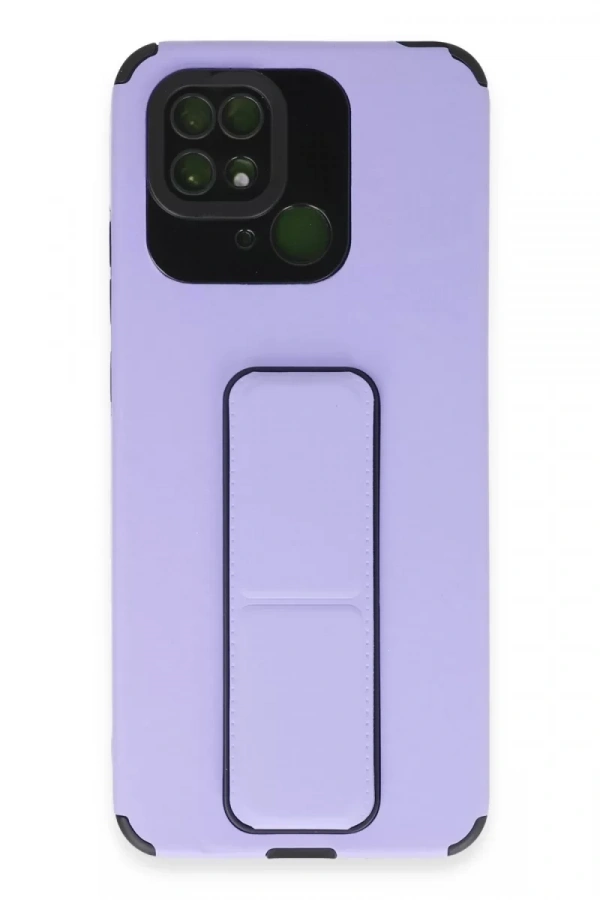 Xiaomi Redmi 10C Kılıf Mega Standlı Silikon - Lila