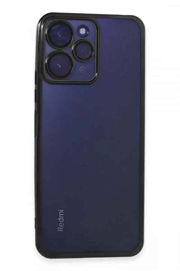 Xiaomi Redmi 12 Kılıf Lensli Silikon - Siyah