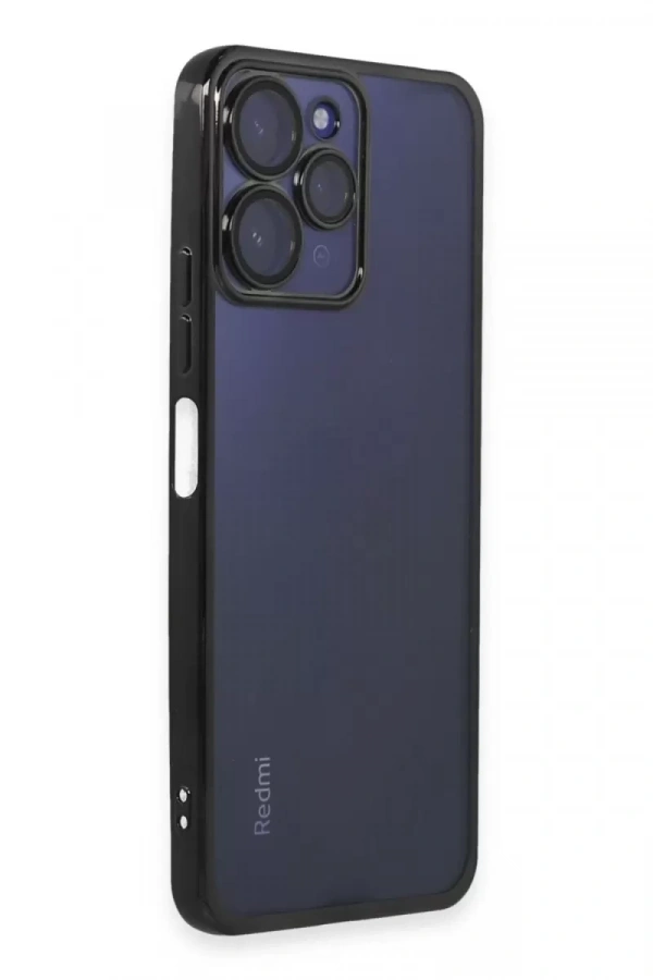 Xiaomi Redmi 12 Kılıf Lensli Silikon - Siyah