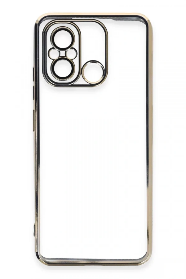 Xiaomi Redmi 12C Kılıf Lensli Silikon - Gold