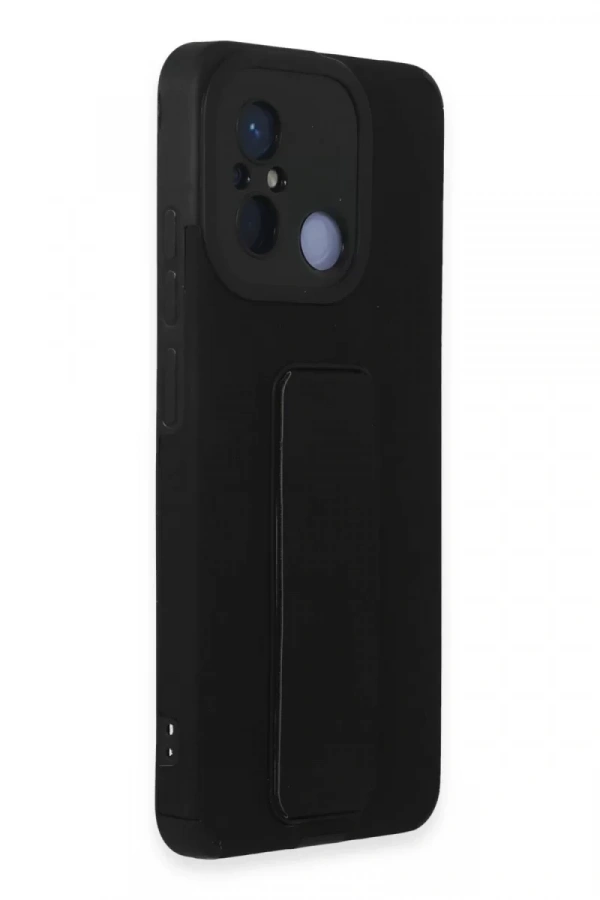 Xiaomi Redmi 12C Kılıf Mega Standlı Silikon - Siyah