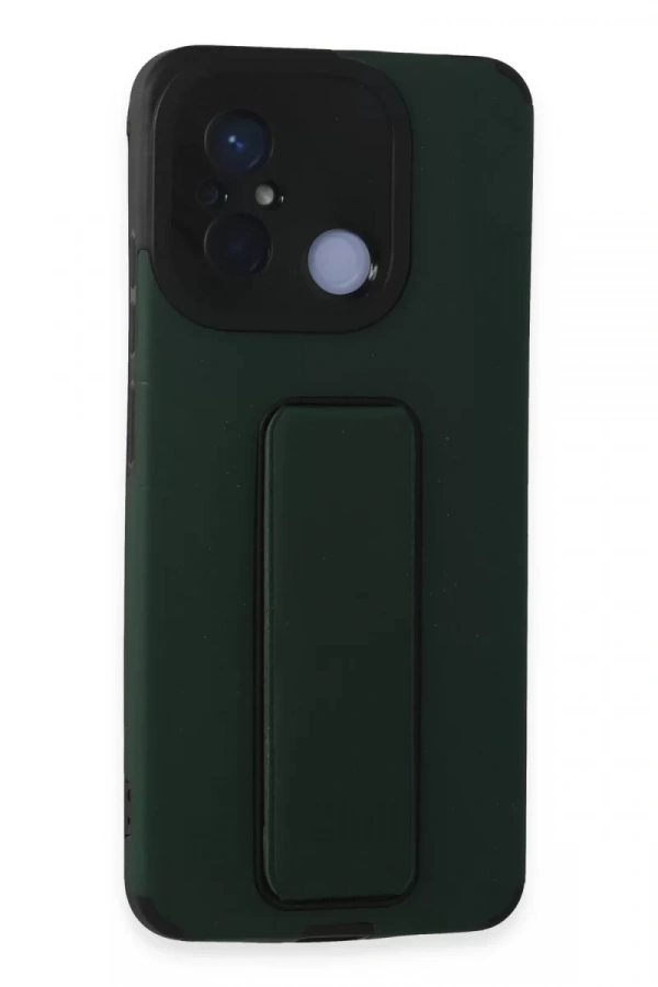 Xiaomi Redmi 12C Kılıf Mega Standlı Silikon - Yeşil