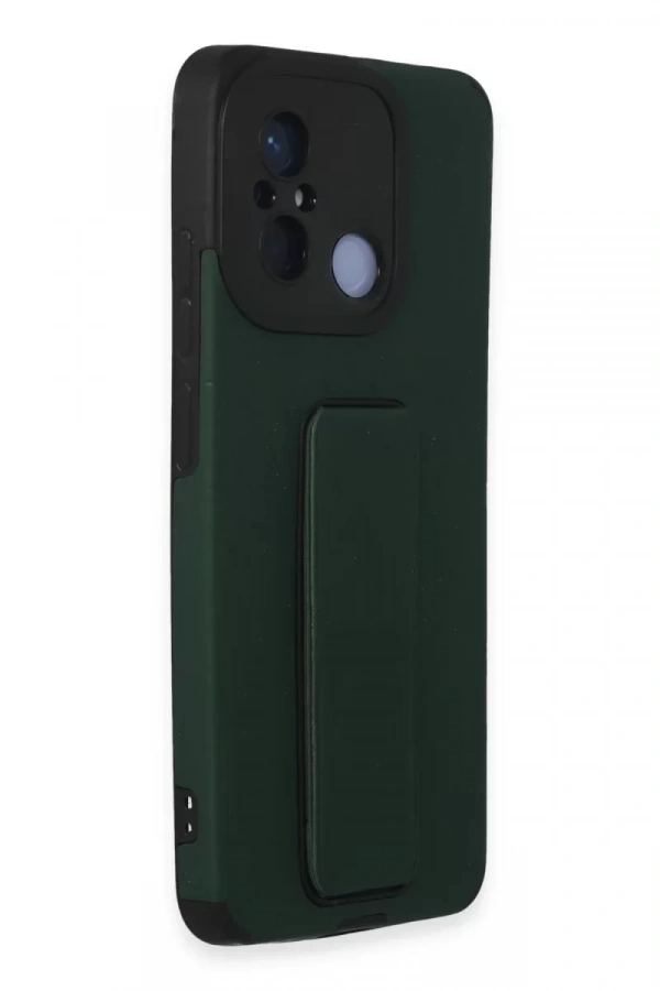 Xiaomi Redmi 12C Kılıf Mega Standlı Silikon - Yeşil