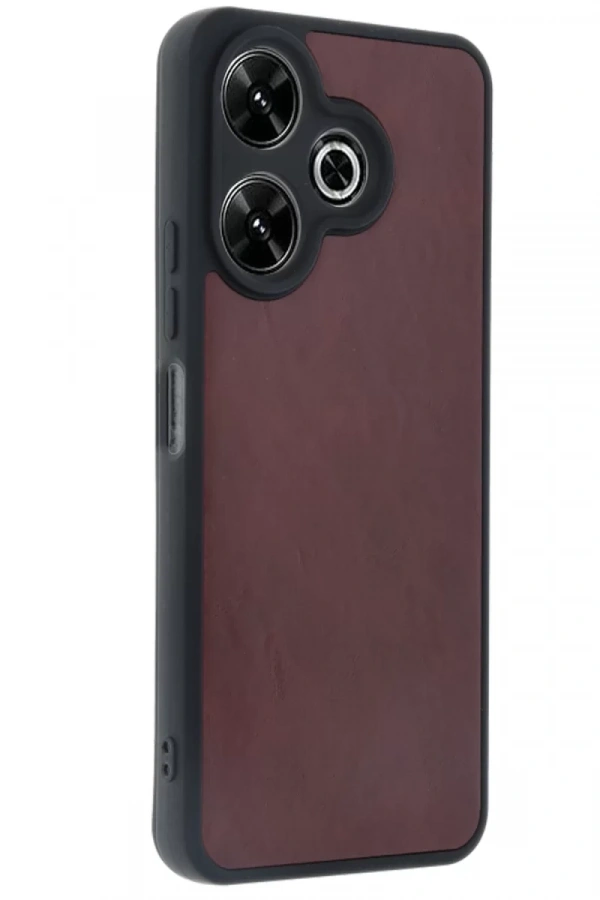 Xiaomi Redmi 13 4G Kılıf Aras Deri Kapak - Bordo