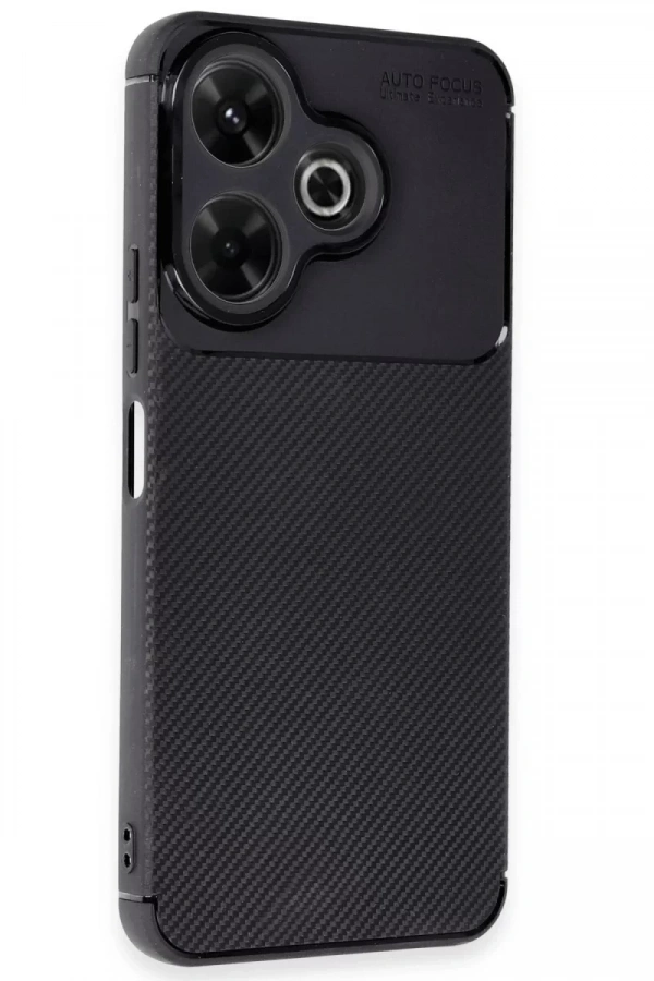 Xiaomi Redmi 13 4G Kılıf Auto Focus Karbon Kapak - Siyah