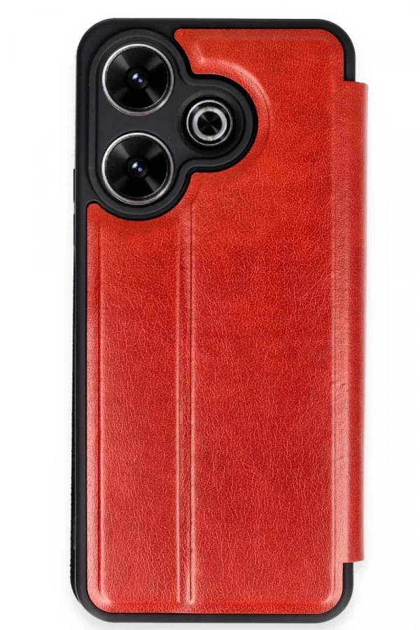 Xiaomi Redmi 13 4G Kılıf Flip Cover - Kırmızı