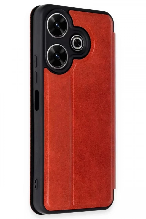 Xiaomi Redmi 13 4G Kılıf Flip Cover - Kırmızı