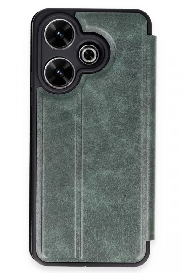 Xiaomi Redmi 13 4G Kılıf Flip Cover - Koyu Yeşil