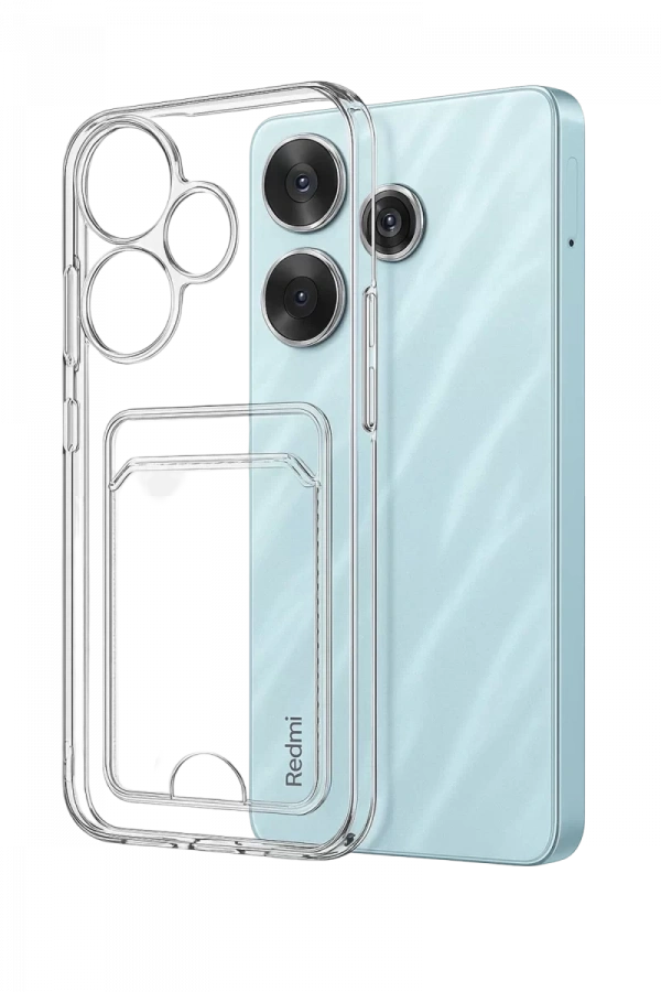 Xiaomi Redmi 13 4G Kılıf Kart Şeffaf Silikon - Şeffaf