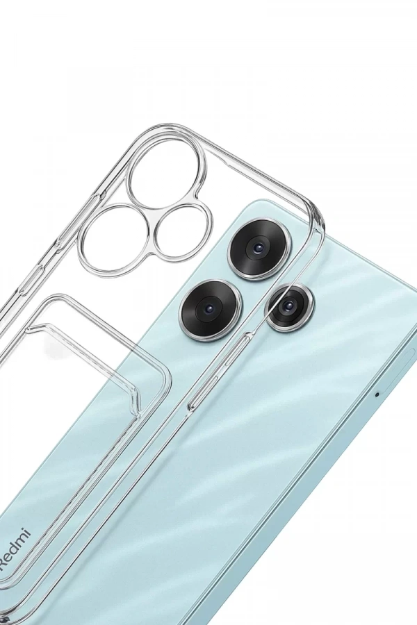 Xiaomi Redmi 13 4G Kılıf Kart Şeffaf Silikon - Şeffaf